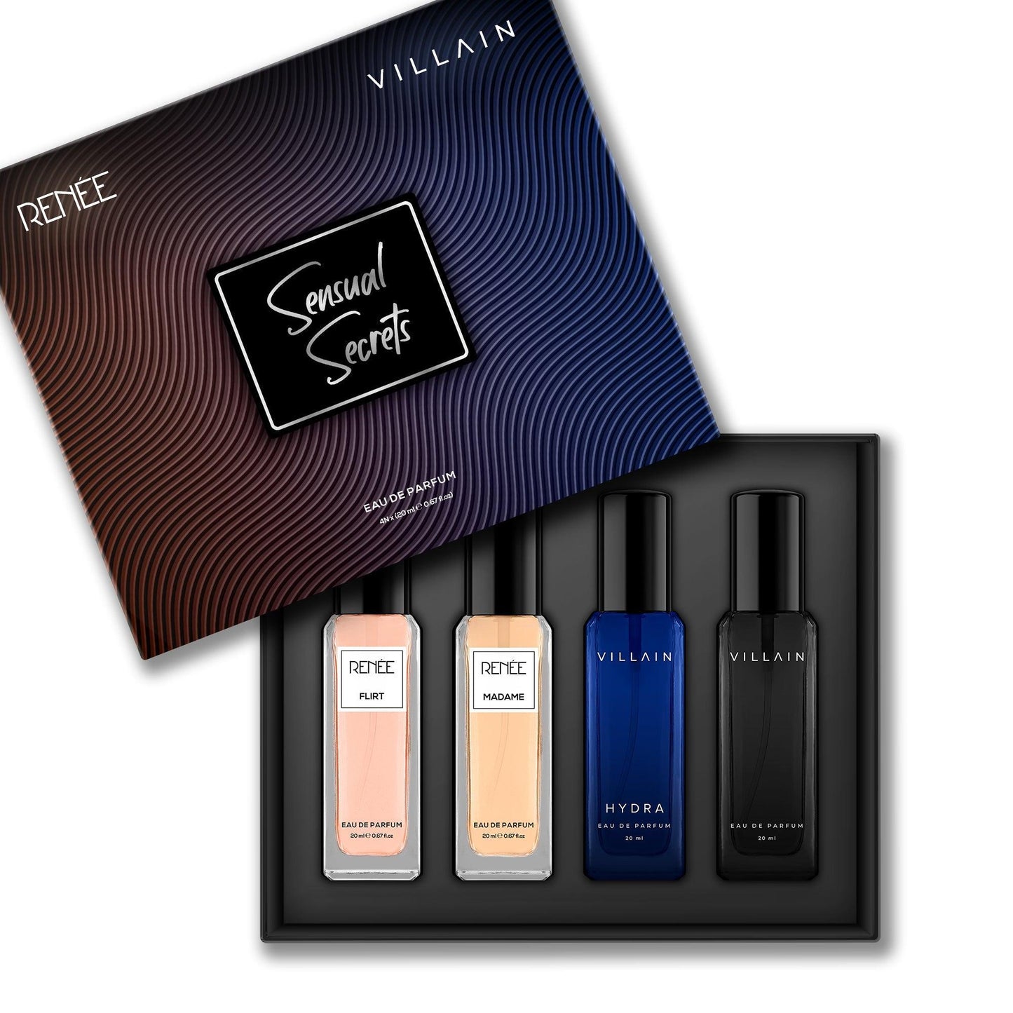 RENEE x VILLAIN Sensual Secrets Eau De Parfum Unisex Gift Set, 20 ml each