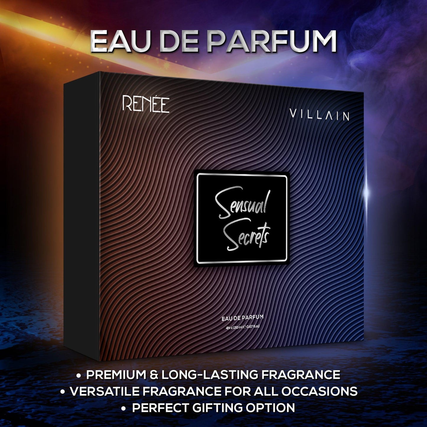 RENEE x VILLAIN Sensual Secrets Eau De Parfum Unisex Gift Set, 20 ml each