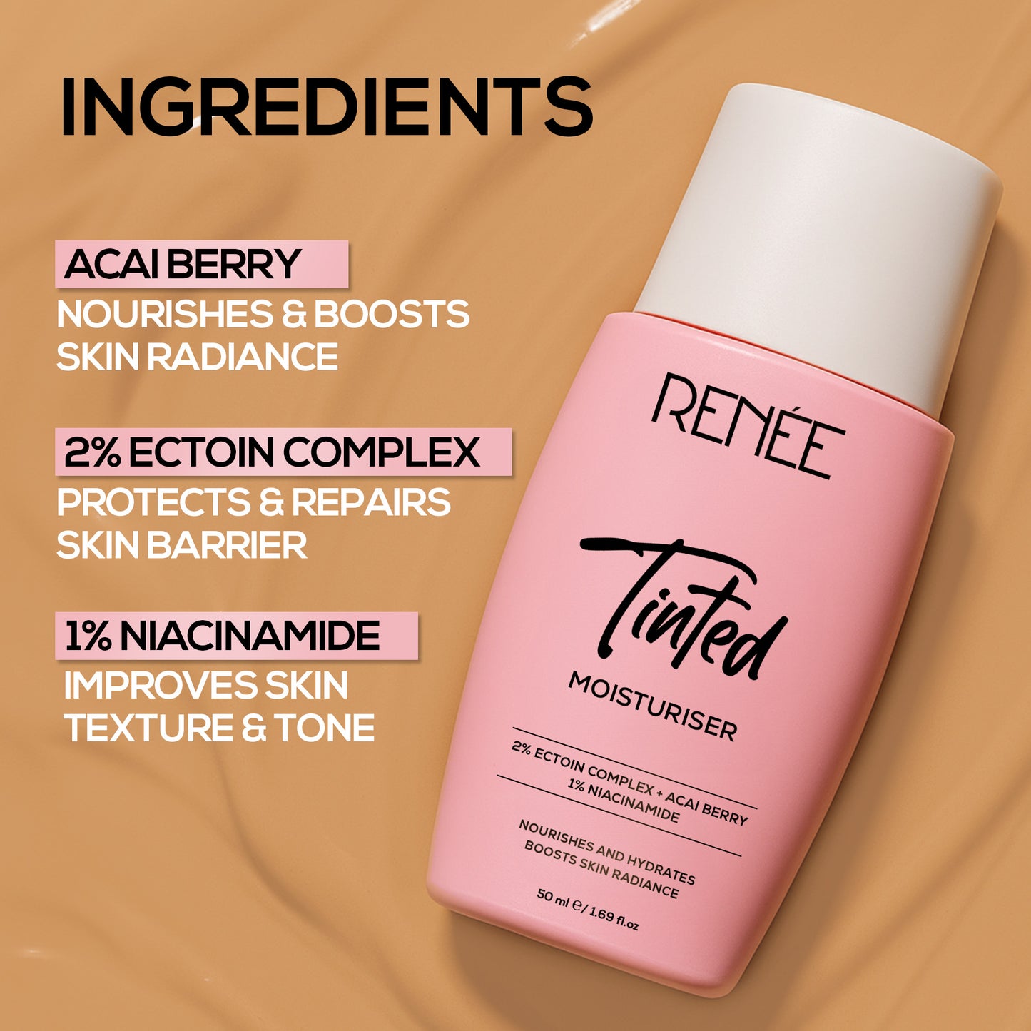 RENEE Tinted Moisturiser, 50 ml