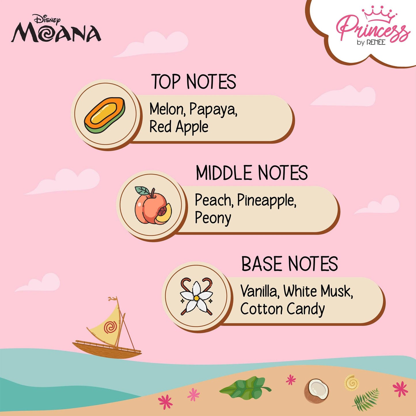 Princess by RENEE Disney Moana Tropical Bliss Fragrance Mist, 30ml