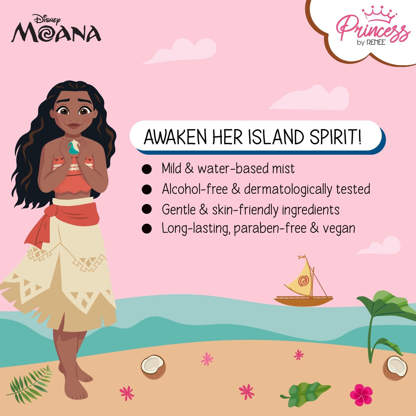 Princess by RENEE Disney Moana Tropical Bliss Fragrance Mist, 30ml