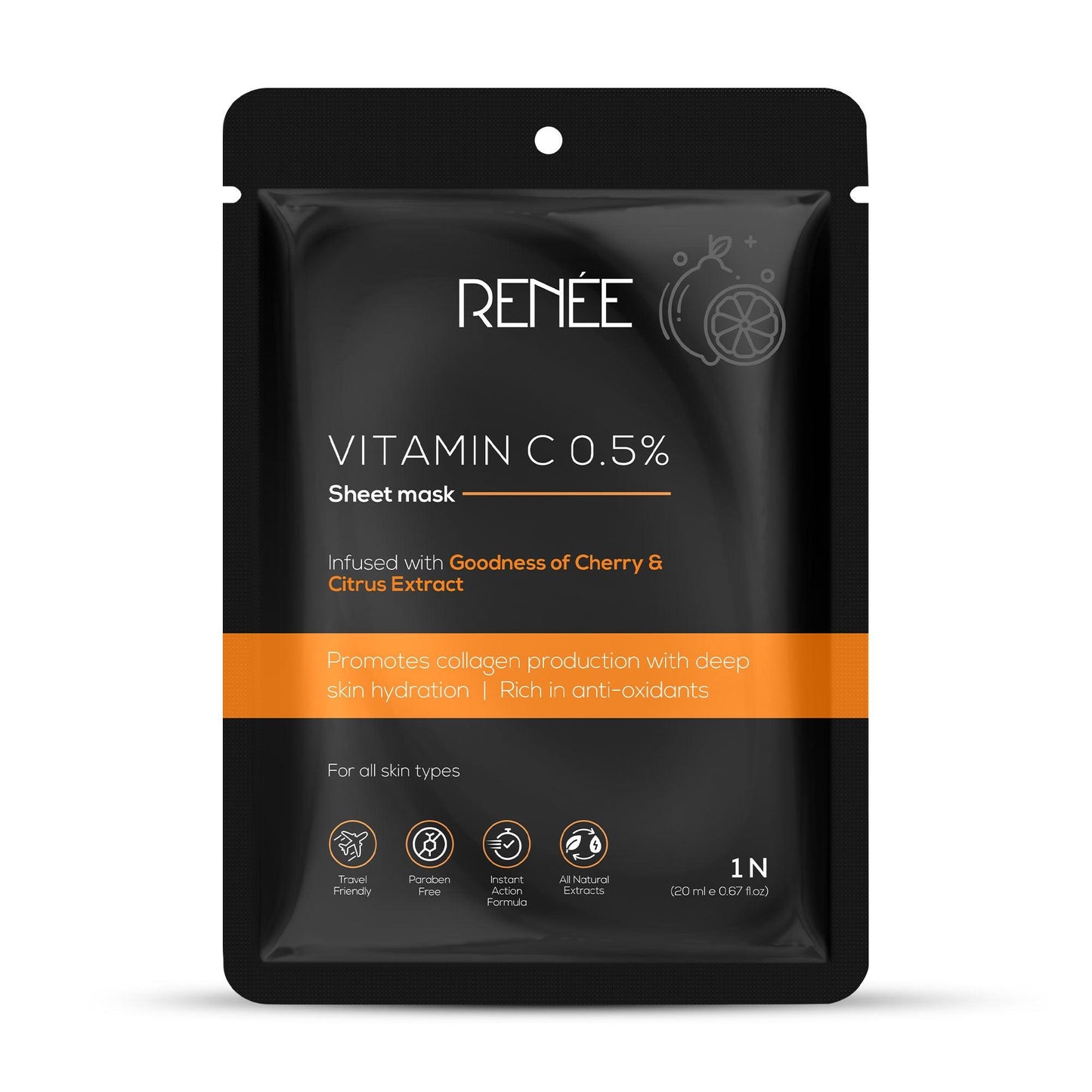 RENEE Vitamin C Sheet Mask, 20 ml