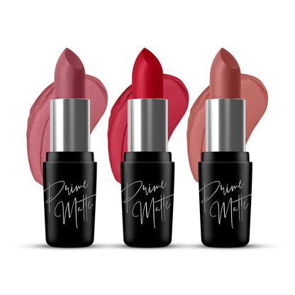 RENEE Prime Matte Lipsticks Trio, 4.5Gm Each