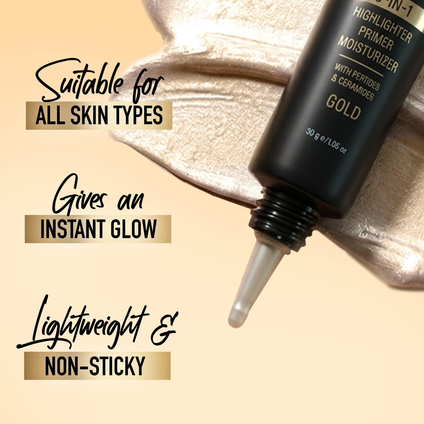 RENEE Yours Truly Strobe Cream | 3-In-1 Highlighter, Primer & Moisturiser, 30g