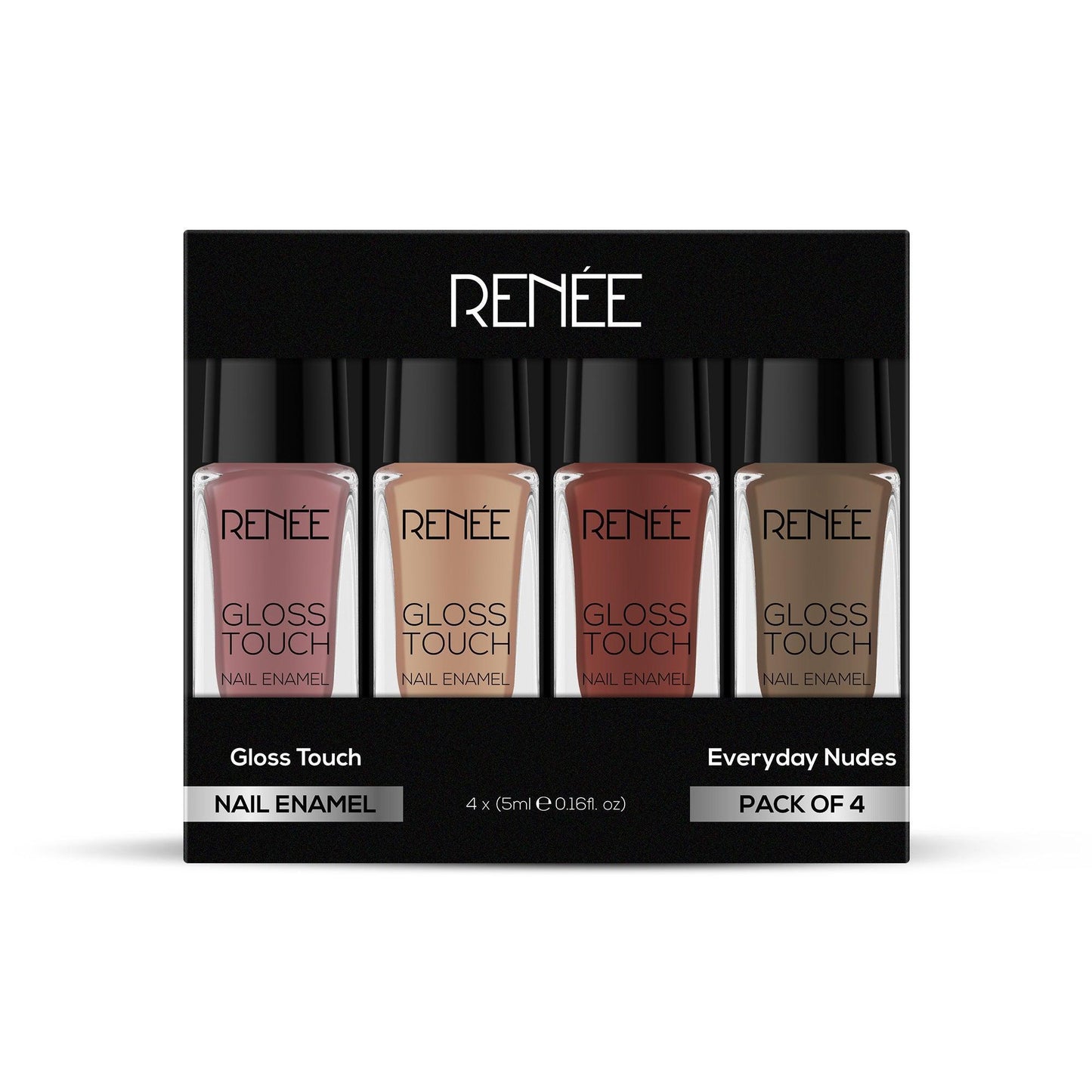 RENEE Gloss Touch Set of 4 Nail Enamels, 5ml each - Renee Cosmetics