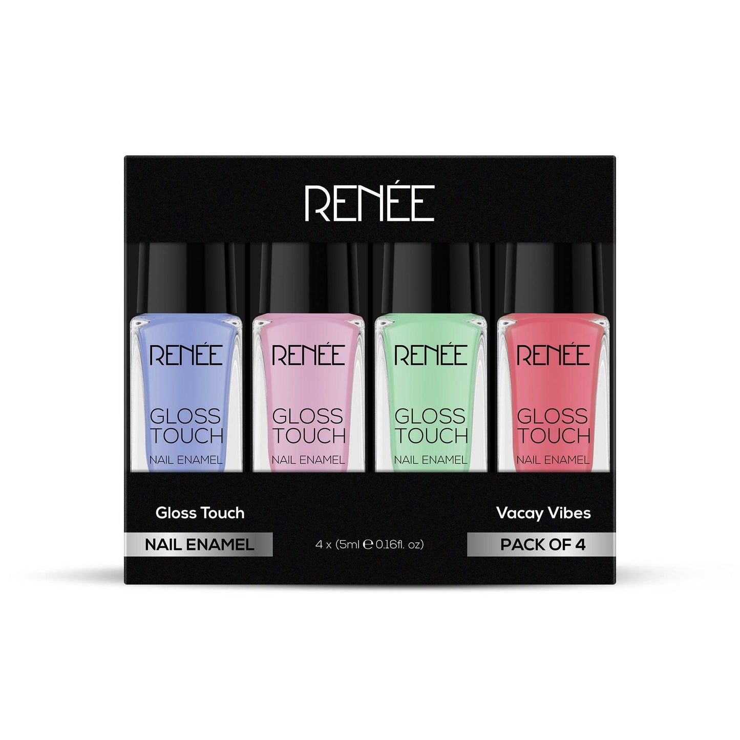 RENEE Gloss Touch Set of 4 Nail Enamels, 5ml each - Renee Cosmetics
