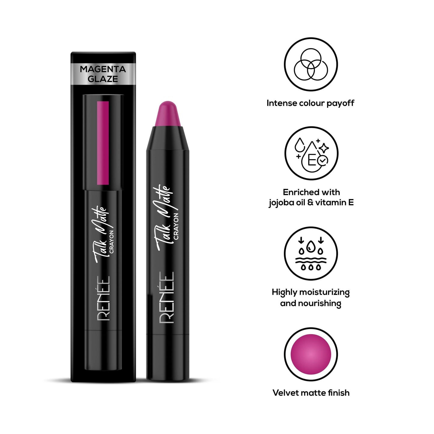 RENEE Talk Matte Crayon Lipstick 4.5gm - Renee Cosmetics