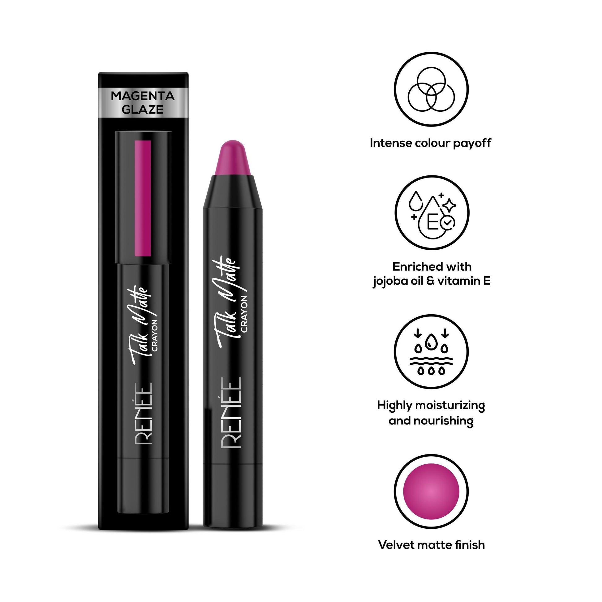 RENEE Talk Matte Crayon Lipstick 4.5gm - Renee Cosmetics