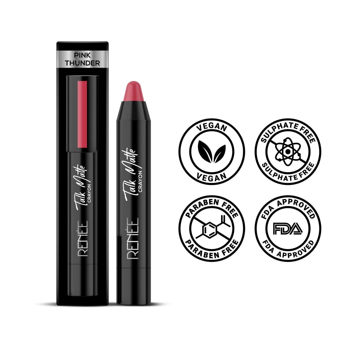 RENEE Talk Matte Crayon Lipstick 4.5gm - Renee Cosmetics