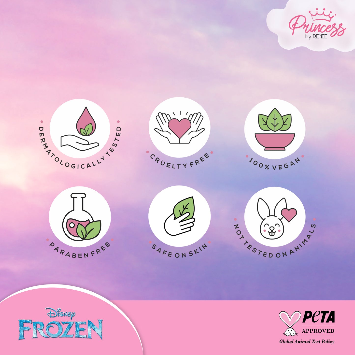 Princess by RENEE Tips & Tint Beauty Gift Set, Pack of 3