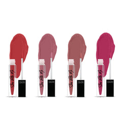 RENEE Stay With Me Non Transfer Matte Liquid Lip Color 5ml each - Combo of 4