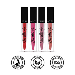 RENEE Stay With Me Non Transfer Matte Liquid Lip Color 5ml each - Combo of 4