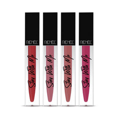 RENEE Stay With Me Non Transfer Matte Liquid Lip Color 5ml each - Combo of 4