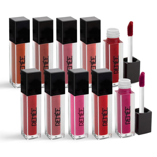 RENEE Stay Forever Matte Liquid Lipsticks Combo of 10, 1ml each