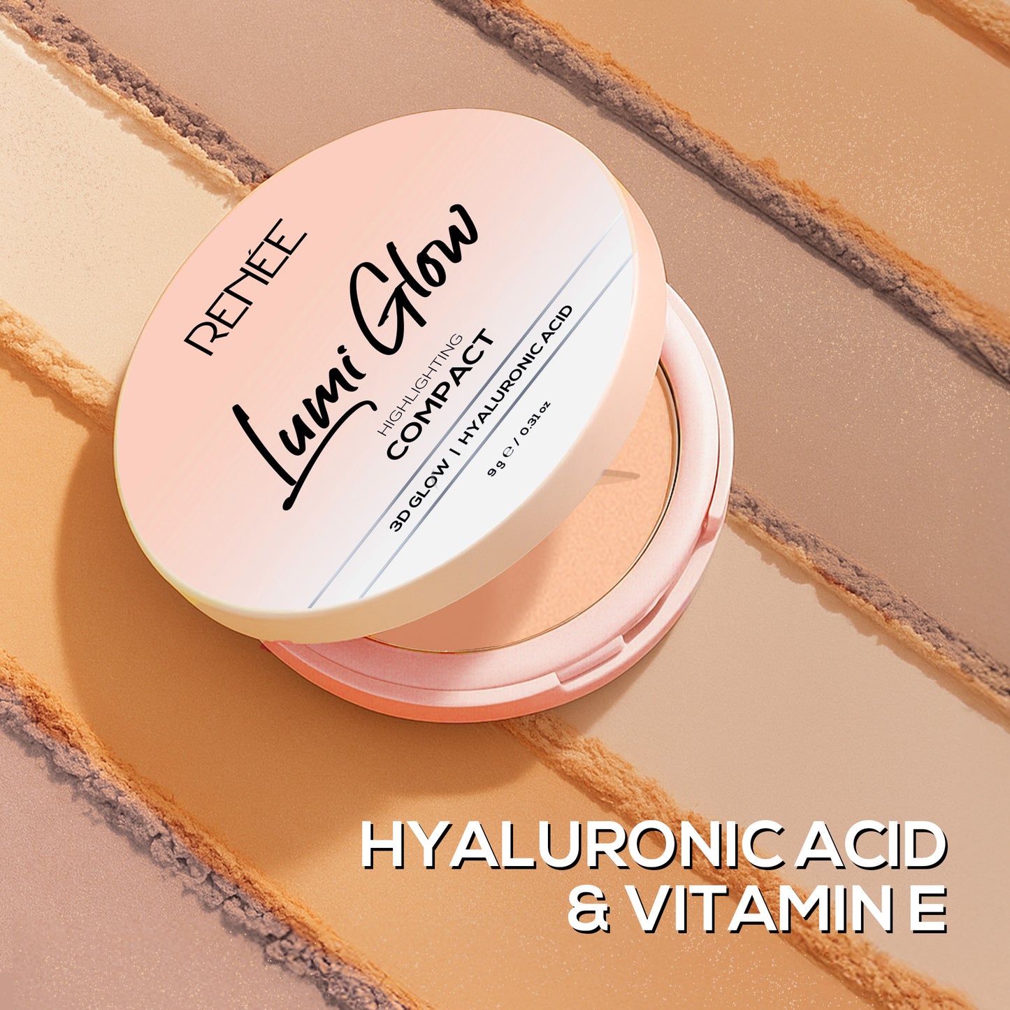 RENEE Lumi Glow Highlighting Compact with 3D Glow For Luminous Skin, 9 g
