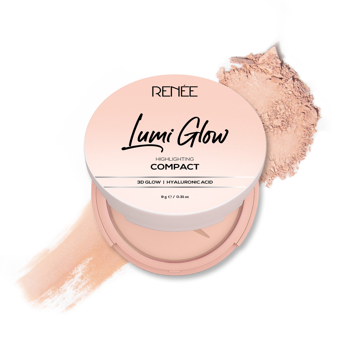 RENEE Lumi Glow Highlighting Compact with 3D Glow For Luminous Skin, 9 g