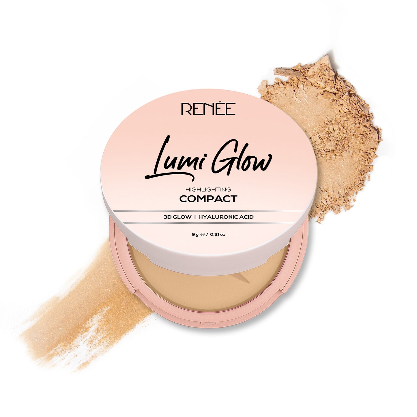 RENEE Lumi Glow Highlighting Compact with 3D Glow For Luminous Skin, 9 g