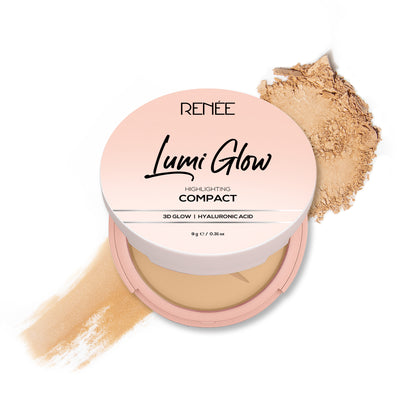 RENEE Lumi Glow Highlighting Compact with 3D Glow For Luminous Skin, 9 g