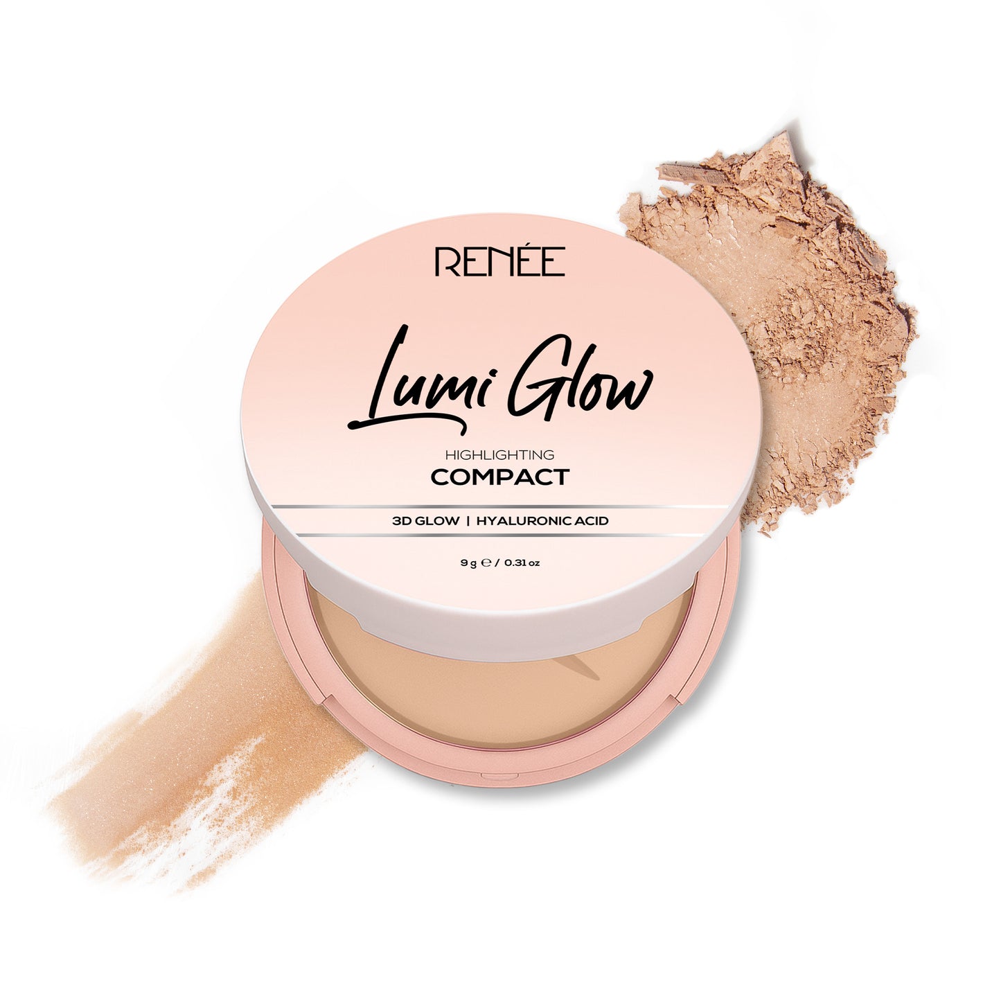 RENEE Lumi Glow Highlighting Compact with 3D Glow For Luminous Skin, 9 g