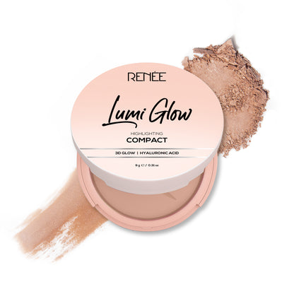 RENEE Lumi Glow Highlighting Compact with 3D Glow For Luminous Skin, 9 g