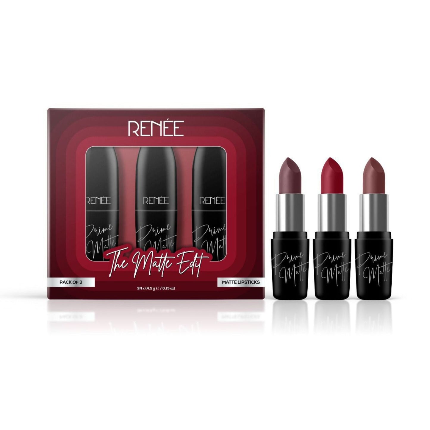 RENEE The Matte Edit Lipstick Combo, Pack Of 3(4.5 g Each)