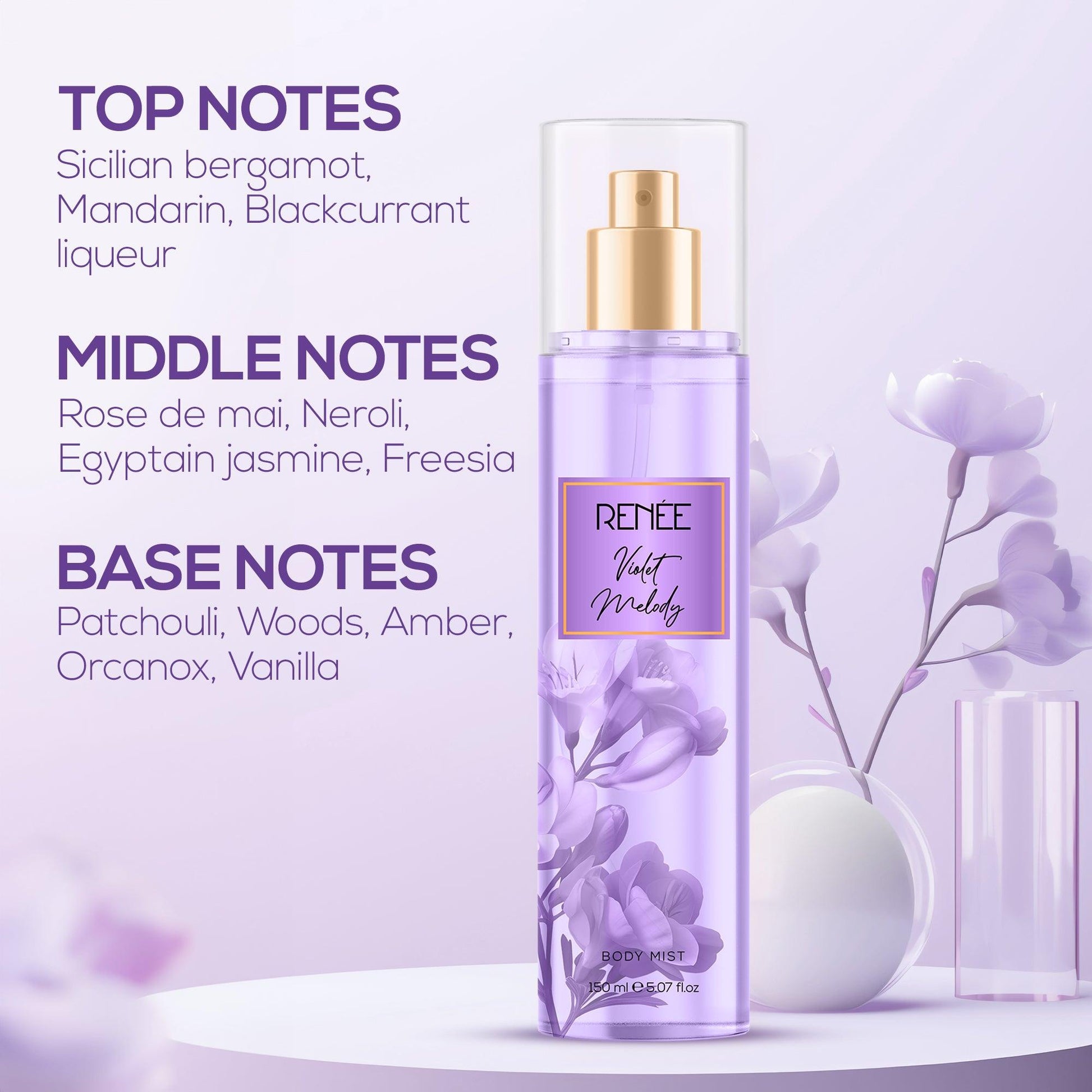 RENEE Violet Melody Body Mist, 150 ml – Renee Cosmetics