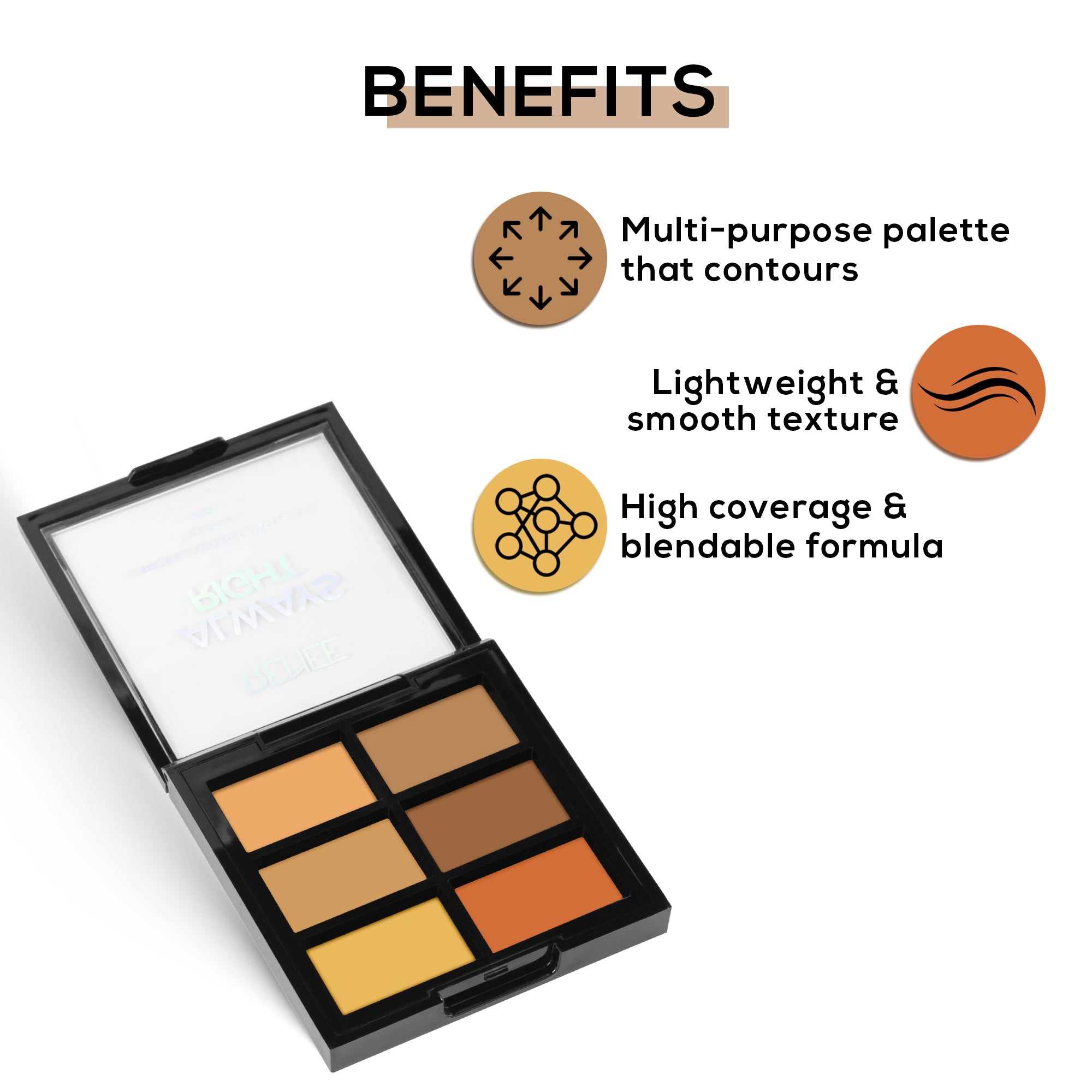 RENEE Always Right Conceal & Contour Palette, 15gm