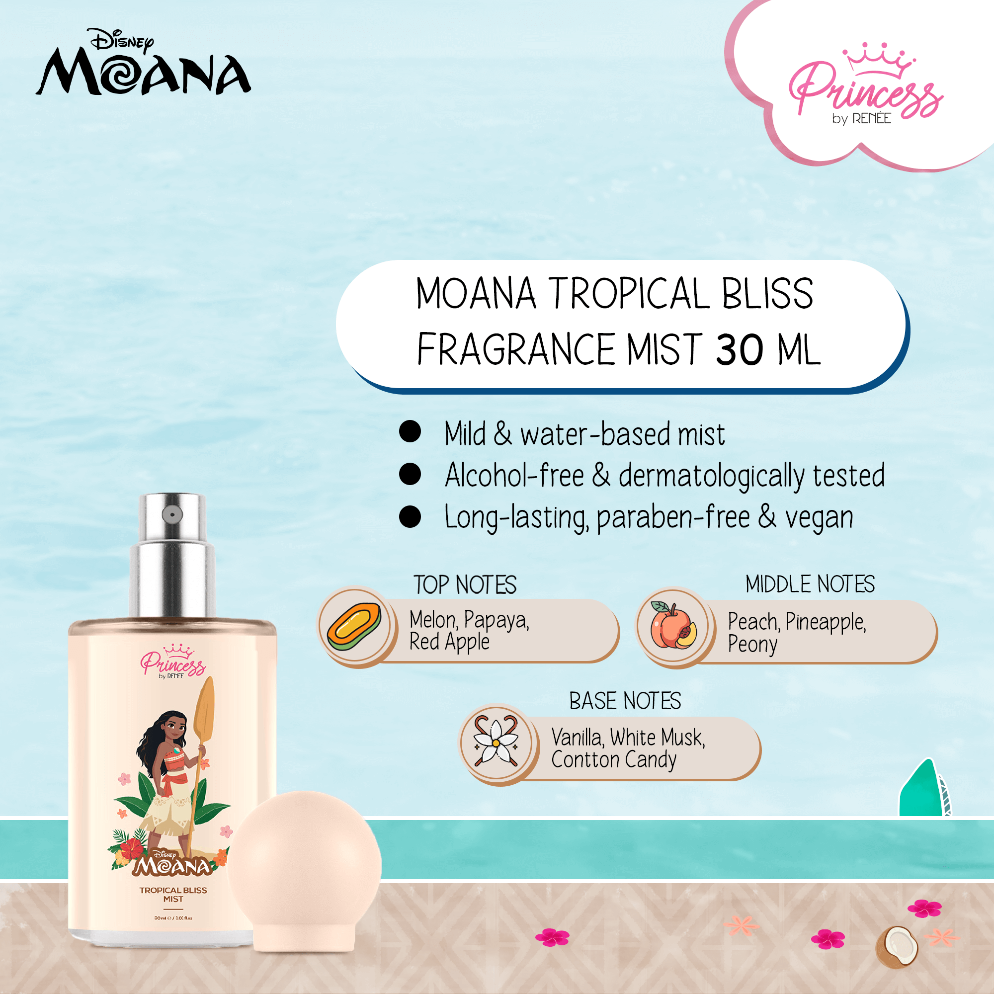 美容液セット MOANA LAKAU MAHINA Princess by RENEE Moana's Summer Care Paradise Gift Set For