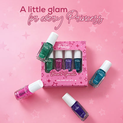 Born To Sparkle Nail Paint Set of 4 For Kids & Preteens by Princess by RENEE