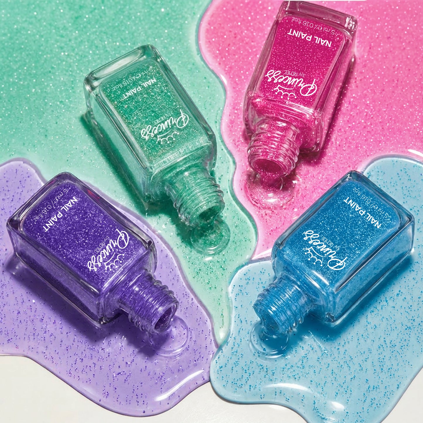 Born To Sparkle Nail Paint Set of 4 For Kids & Preteens by Princess by RENEE