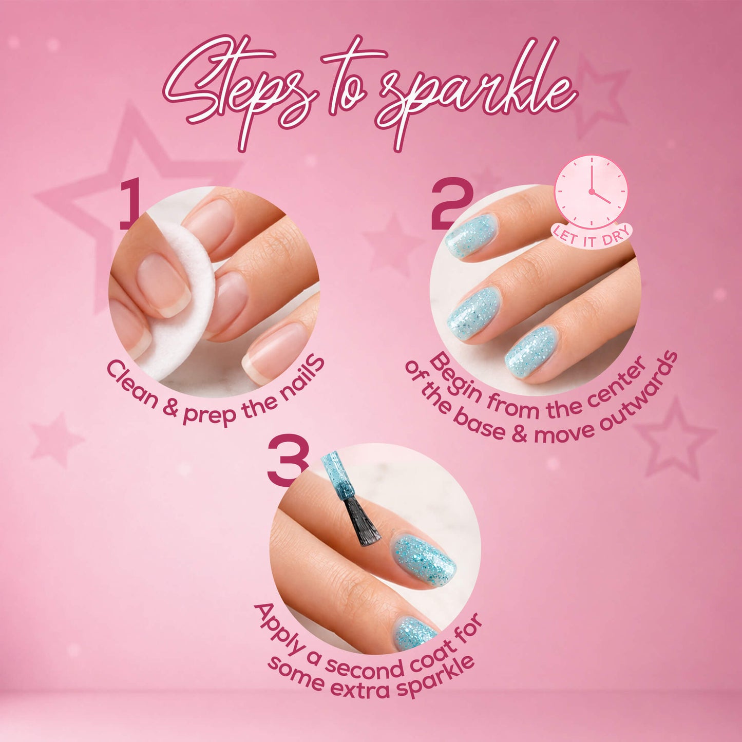 Born To Sparkle Nail Paint Set of 4 For Kids & Preteens by Princess by RENEE