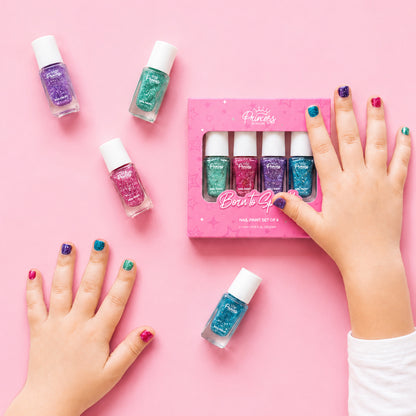 Born To Sparkle Nail Paint Set of 4 For Kids & Preteens by Princess by RENEE