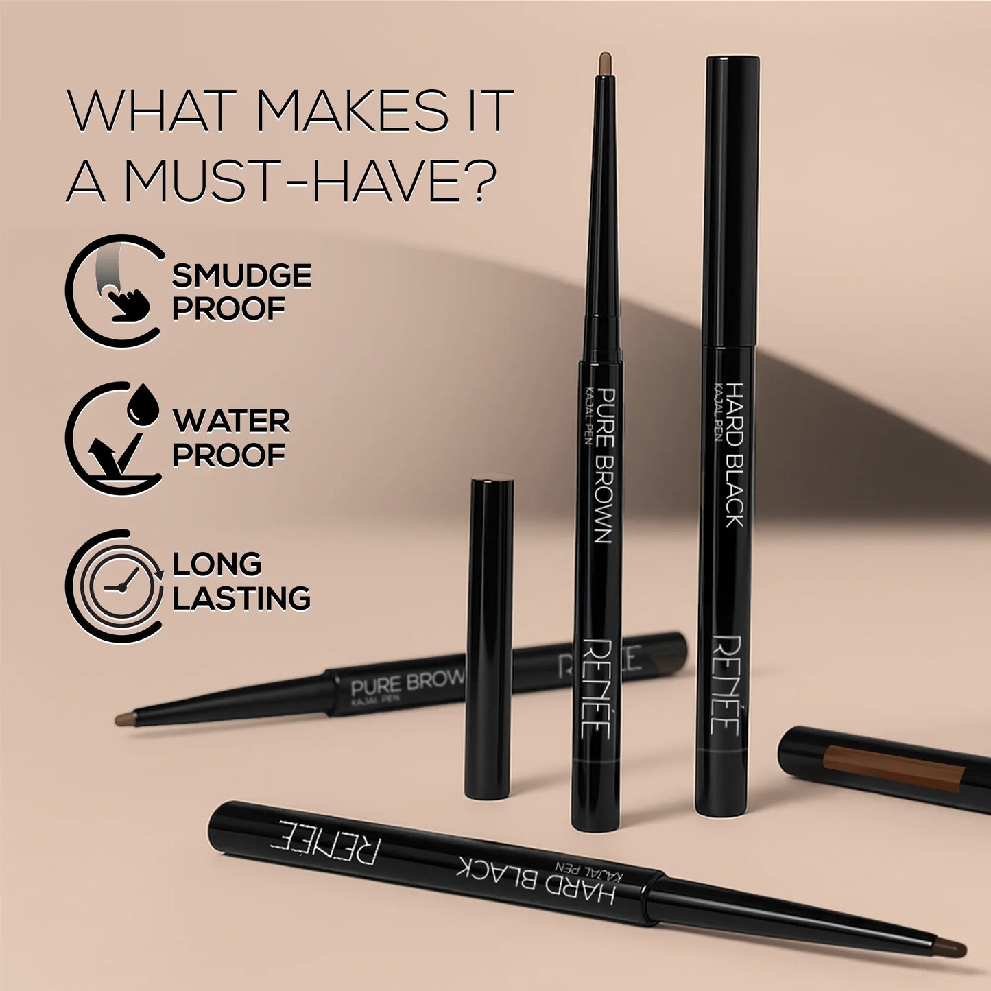 RENEE Hard Black & Pure Brown Kajal combo