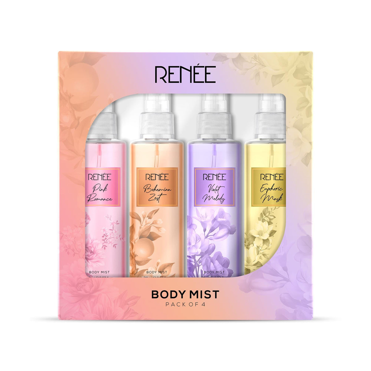 RENEE Body Mist Pack of 4, 20 ml Each