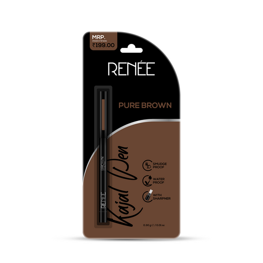 RENEE Pure Brown Kajal Pen with Sharpener, 0.35gm