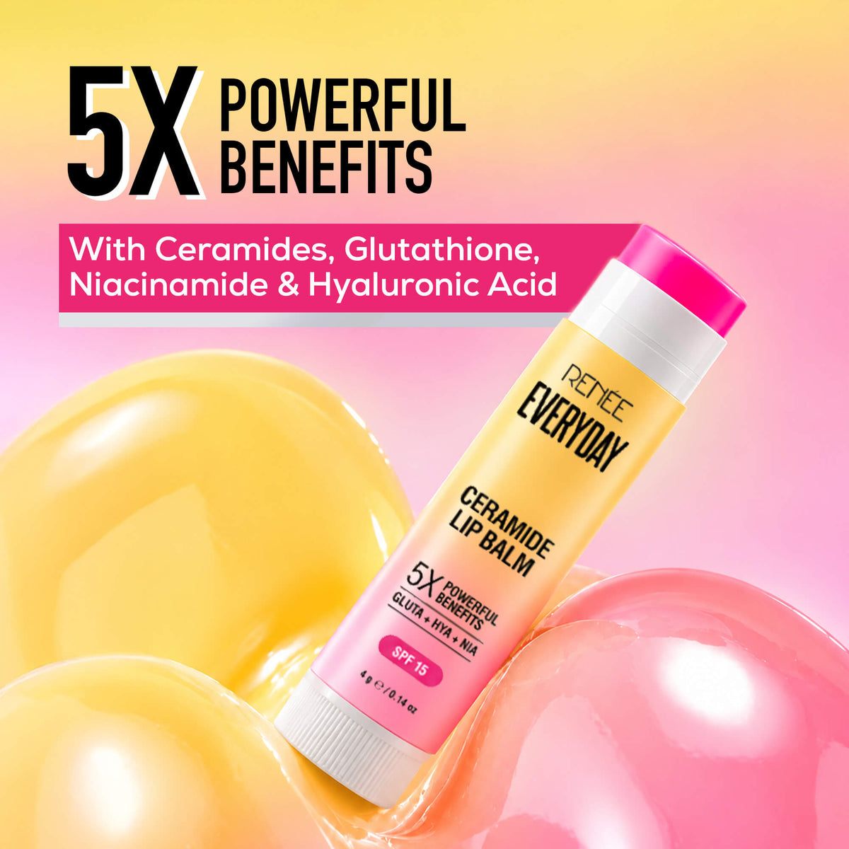 RENEE Everyday Ceramide Moisturizing Lip Balm For Dry Lips With SPF 15