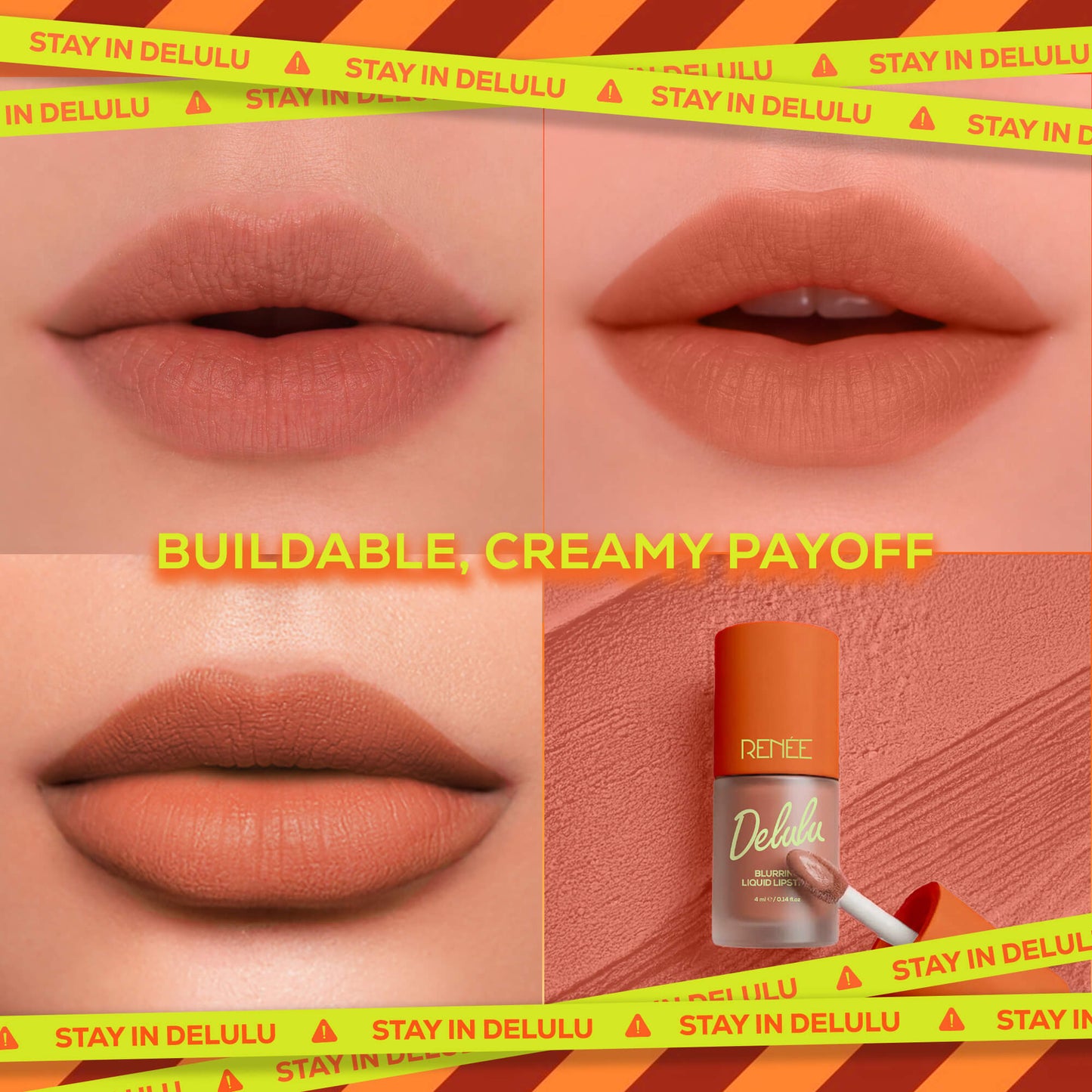 RENEE Delulu Blurring Matte Liquid Lipstick, 4ml