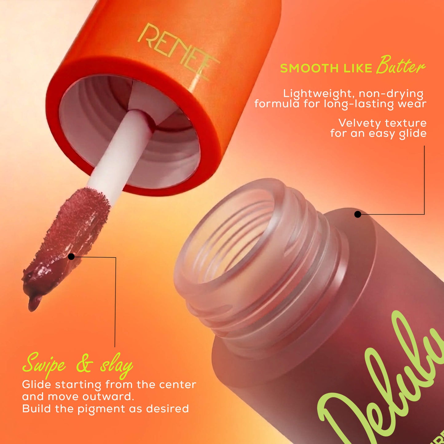 RENEE Delulu Blurring Matte Liquid Lipstick, 4ml
