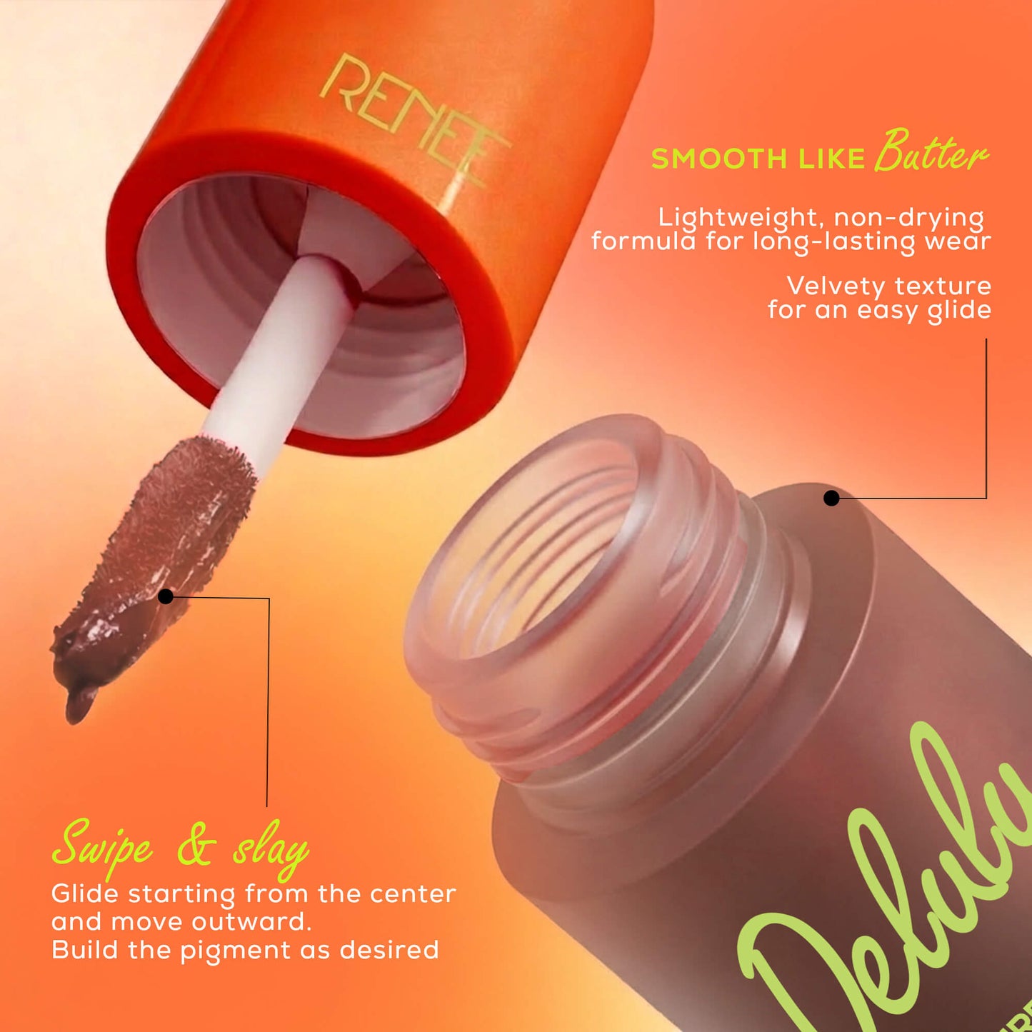 RENEE Delulu Blurring Matte Liquid Lipstick, 4ml
