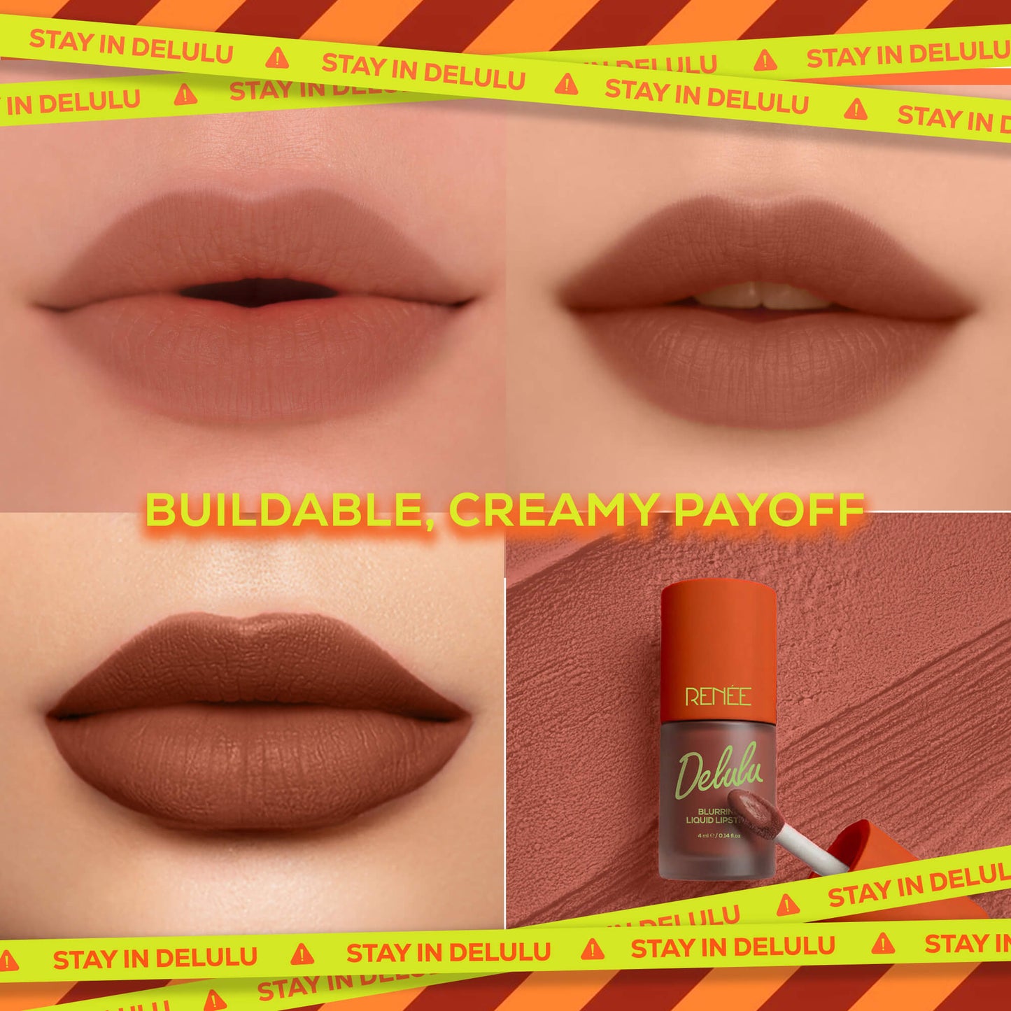 RENEE Delulu Blurring Matte Liquid Lipstick, 4ml