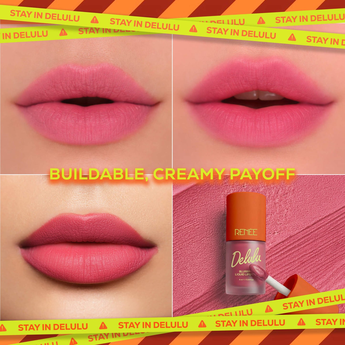 RENEE Delulu Blurring Matte Liquid Lipstick, 4ml