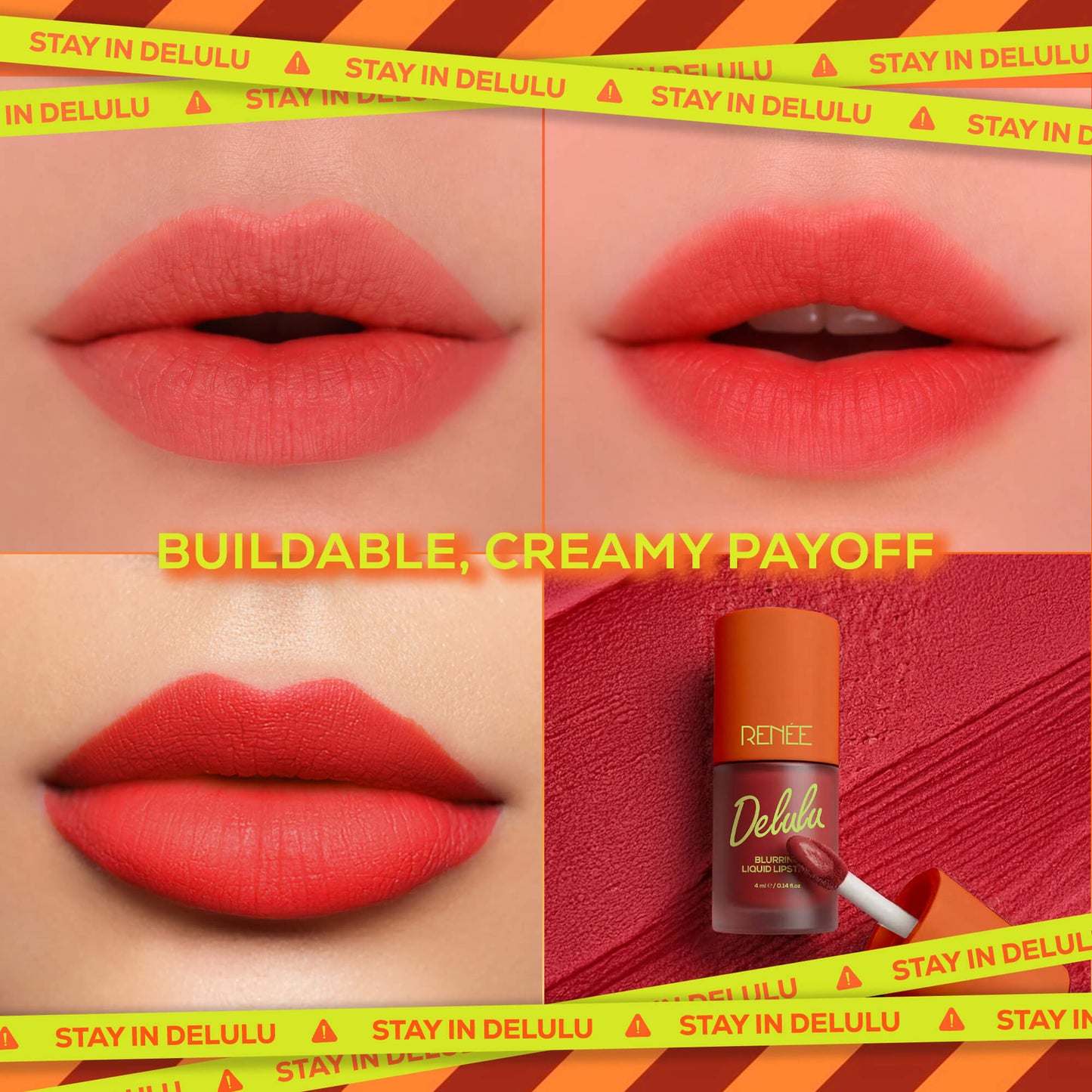 RENEE Delulu Blurring Matte Liquid Lipstick, 4ml