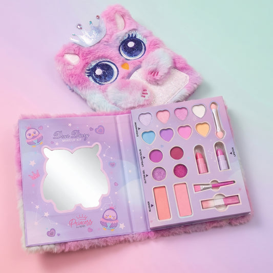 Dear Diary Makeup Kit With Brushes For Kids & Preteens by Princess by RENEE, Dermatologically Tested 