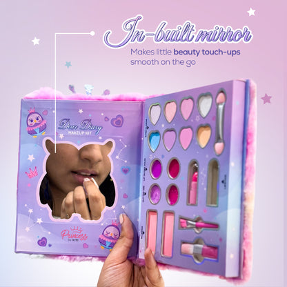 Dear Diary Makeup Kit With Brushes For Kids & Preteens by Princess by RENEE, Dermatologically Tested 
