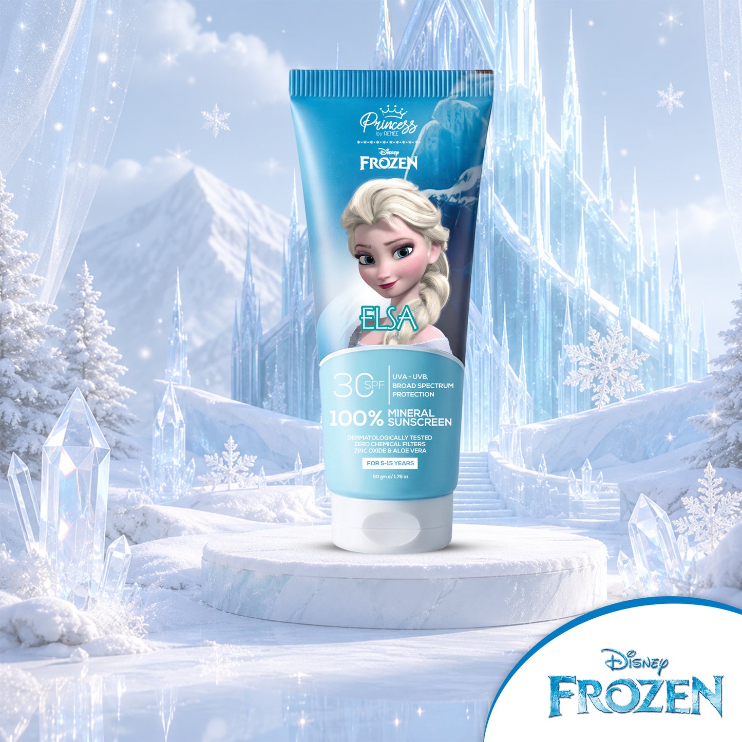 Disney Frozen Elsa Mineral Sunscreen With SPF 30 For Kids & Preteens by Princess by RENEE