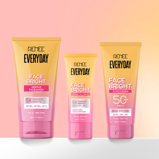 RENEE Everyday Face Bright Skincare Combo With Face Wash, Serum In Cream & In-Vivo Tested Sunscreen SPF 50 PA+++