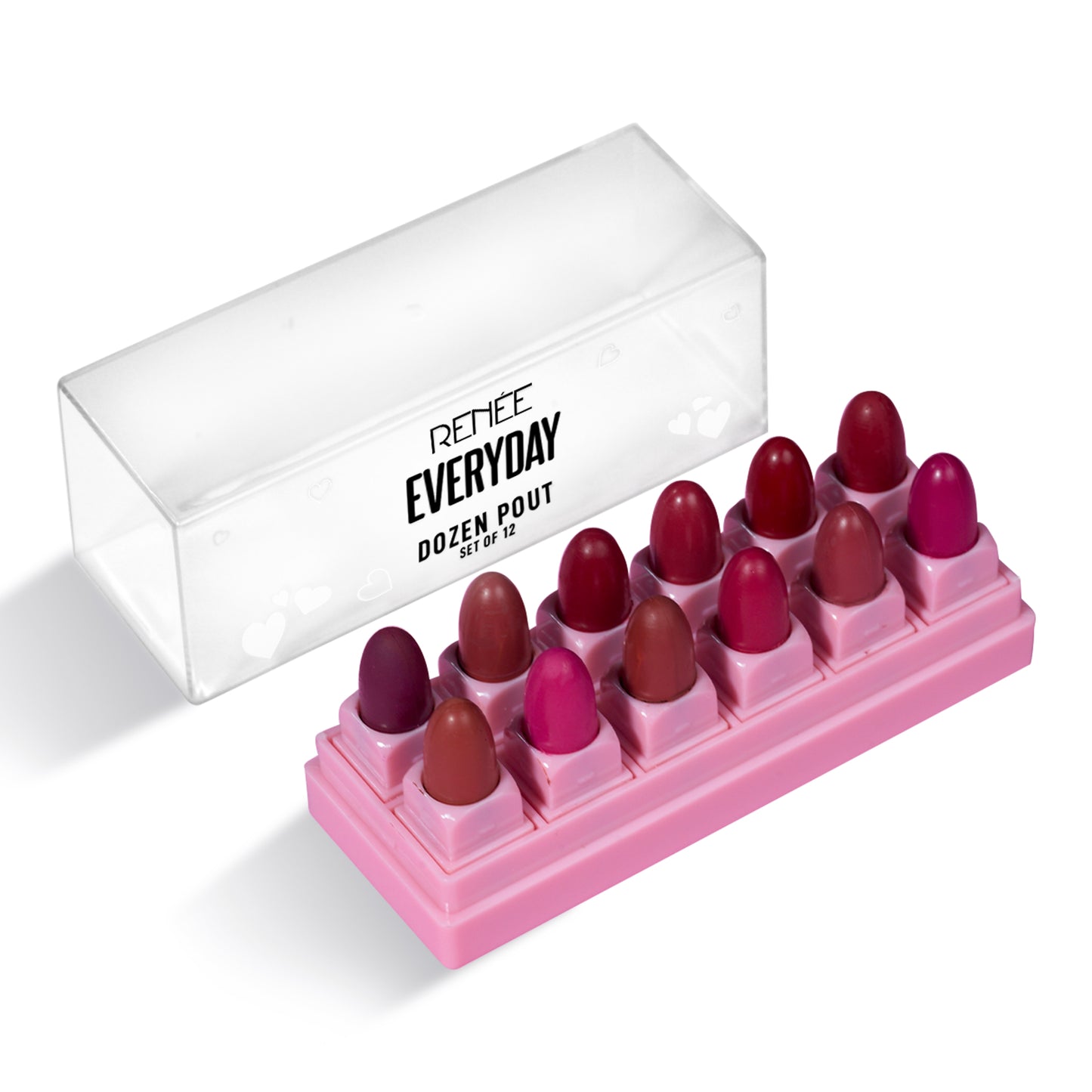 RENEE Everyday Dozen Pout Mini Matte, Long-Lasting Lipsticks- Set of 12
