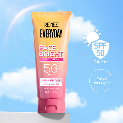 RENEE Everyday Face Bright Brightening Sunscreen With Niacinamide, SPF 50 PA+++, 50ml