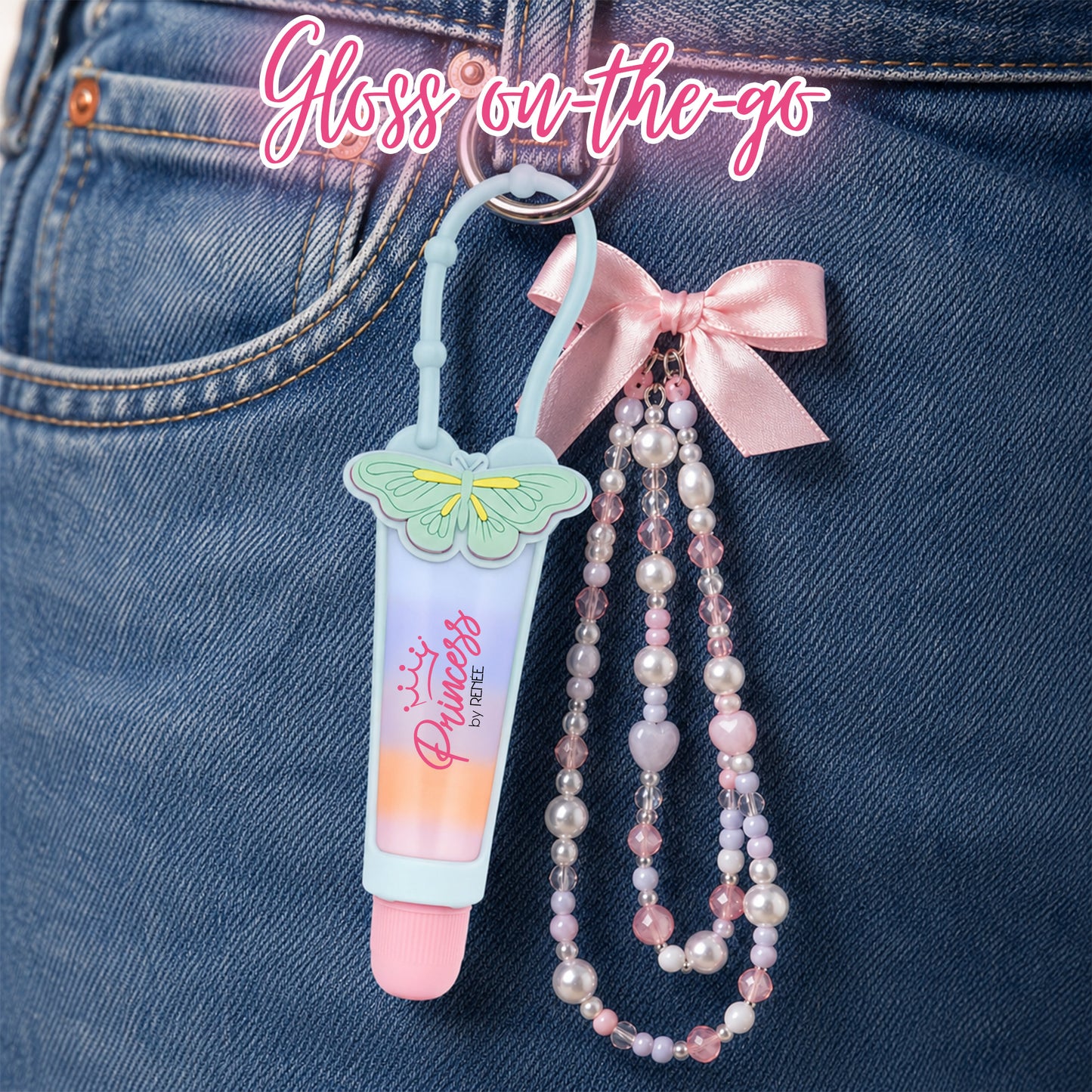 Five Layer Shiny Lip Gloss With Keychain For Kids & Preteens by Princess by RENEE