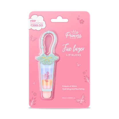Five Layer Shiny Lip Gloss With Keychain For Kids & Preteens by Princess by RENEE